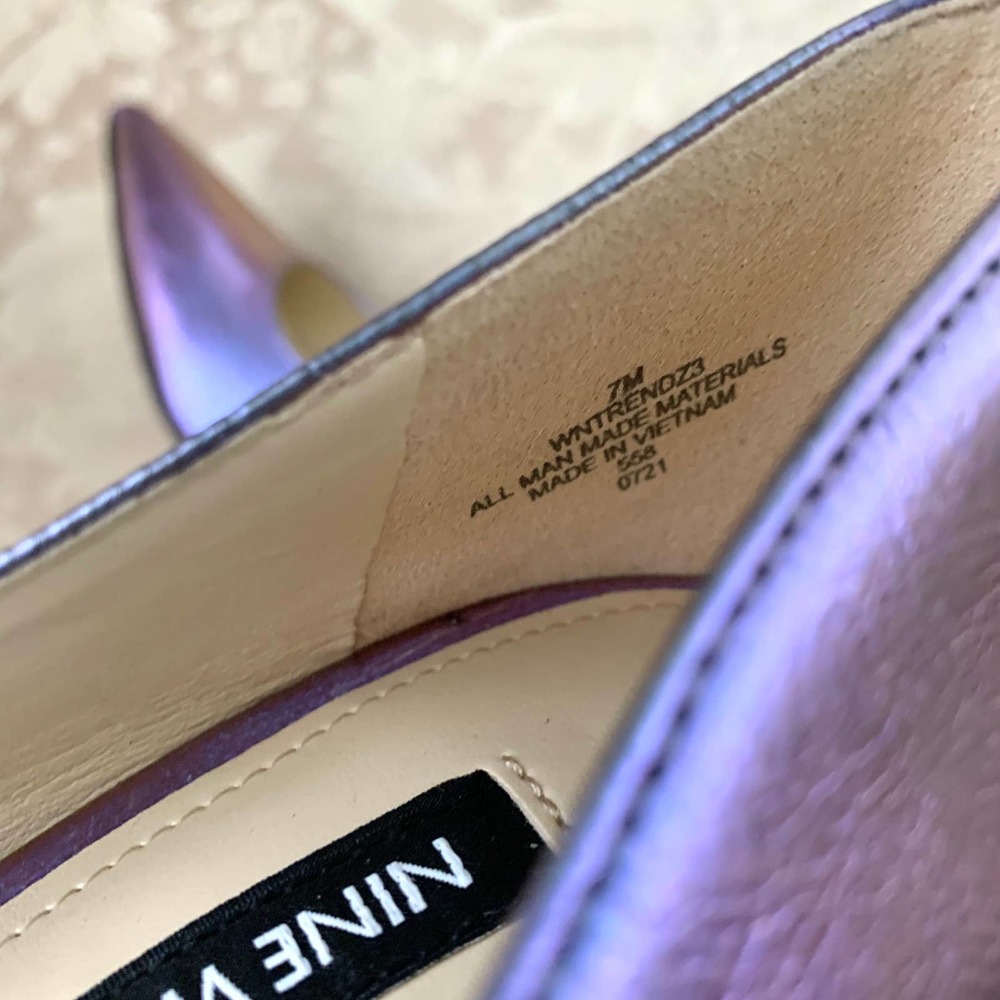 NEW Nine West Trendz 3 Pointy Toe Pumps in Purple Iridescent 7 - Picture 11 of 12